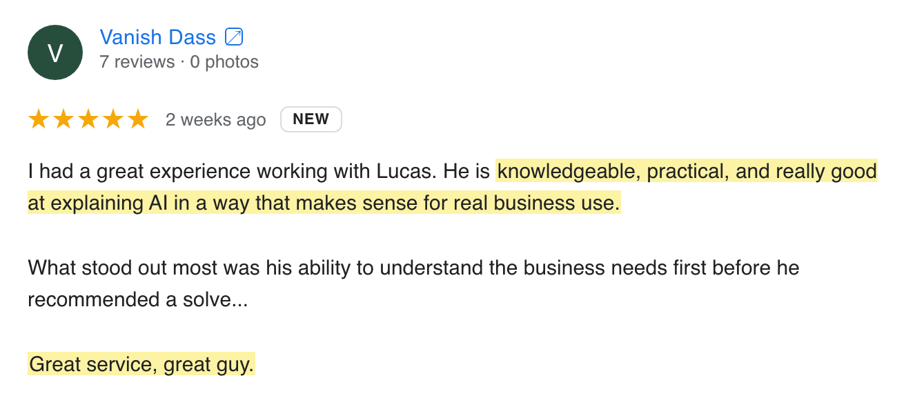 Google review screenshot