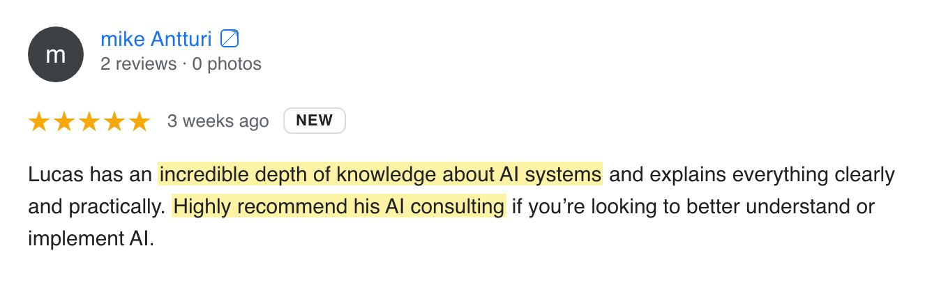 Google review screenshot