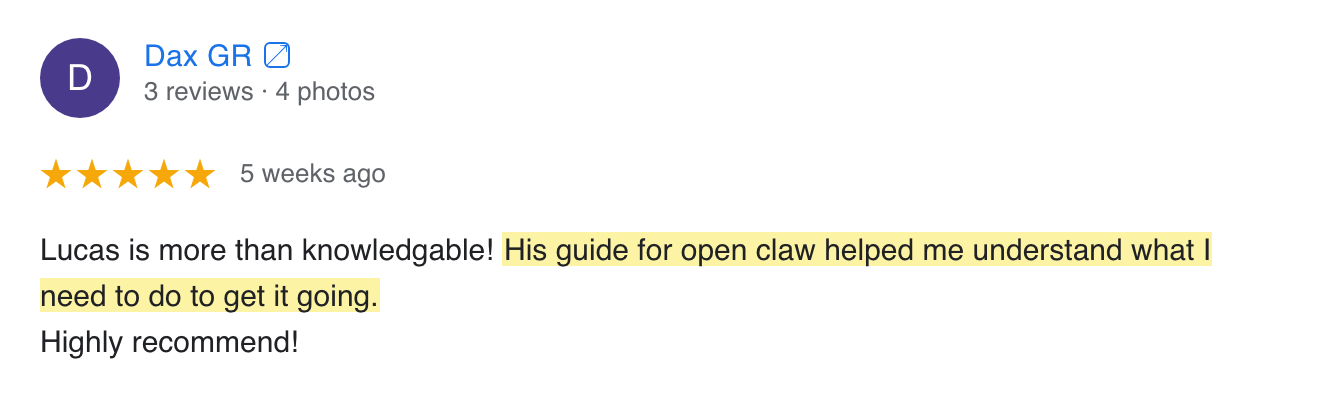 Google review screenshot