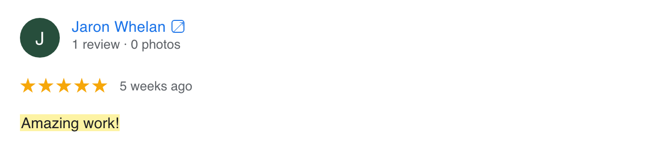 Google review screenshot