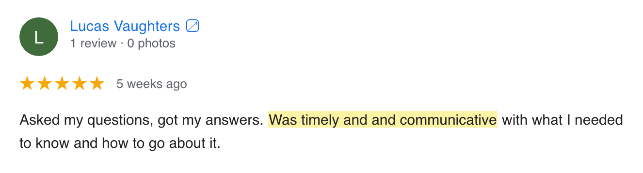 Google review screenshot