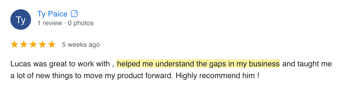 Google review screenshot