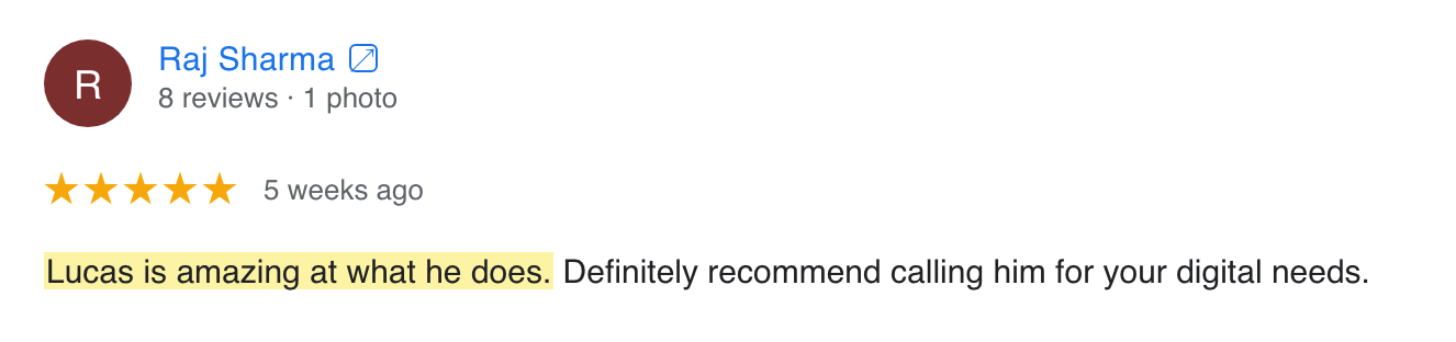Google review screenshot